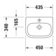 Duravit Handwaschbecken D-Code Med 45x34cm, m HL, o. ÜL, we., o. Hahnl.