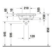 Duravit Handwaschbecken D-Neo 50x40cm, m ÜL, HLB, ohne Hahnloch, weiß-5