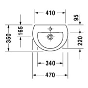 Duravit Handwaschbecken DARLING NEW mit Überlauf, Hahnlochbank, 470 x 345 mm, 1 Hahnloch weiß-2