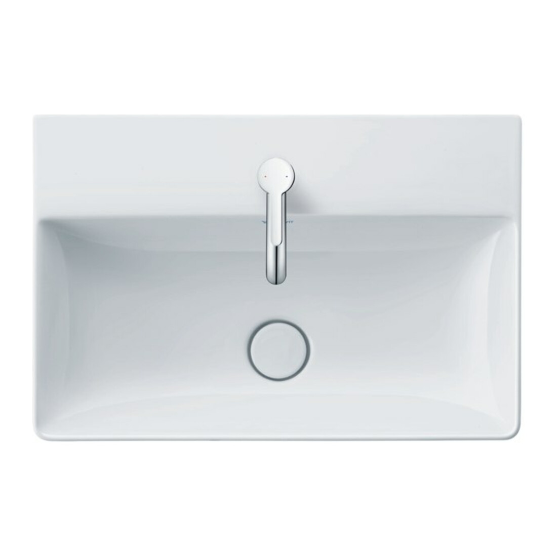 Duravit Handwaschbecken DuraSquare 45x35cm, o. ÜL, m HLB, m Hahnloch, weiß