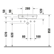 Duravit Handwaschbecken DuraStyle 50x22cm, o. ÜL, m HLB, HL links, weiß-4