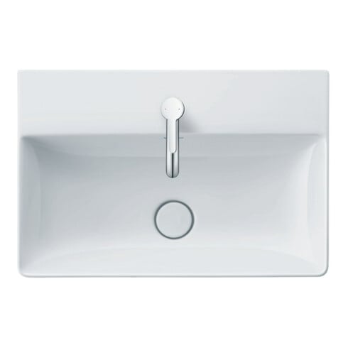 Duravit Handwaschbecken geschliffen DuraSquare 45x35cm, o. ÜL, m HLB, m Hahnloch, weiß