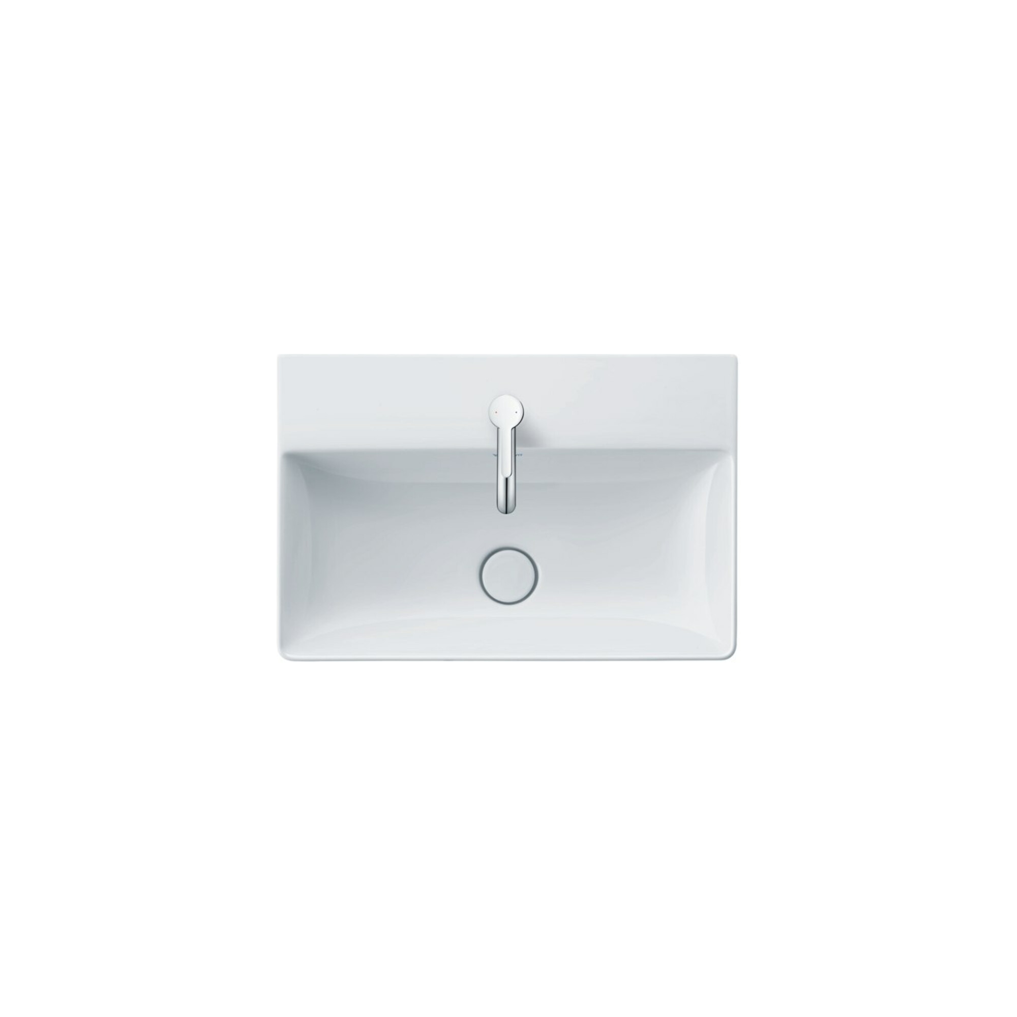Duravit Handwaschbecken geschliffen DuraSquare 45x35cm, o. ÜL, m HLB, m Hahnloch, weiß