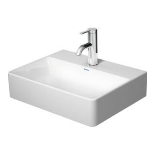 Duravit Handwaschbecken geschliffen DuraSquare 45x35cm, o. ÜL, m HLB, o. Hahnloch, weiß