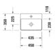 Duravit Handwaschbecken geschliffen DuraSquare 45x35cm, o. ÜL, m HLB, o. Hahnloch, weiß