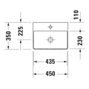 Duravit Handwaschbecken geschliffen DuraSquare 45x35cm, o. ÜL, m HLB, o. Hahnloch, weiß-5