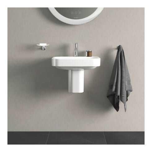 Duravit Handwaschbecken Happy D.2 50x36cm, m HL, ÜL, Hahnlochbank, weiß