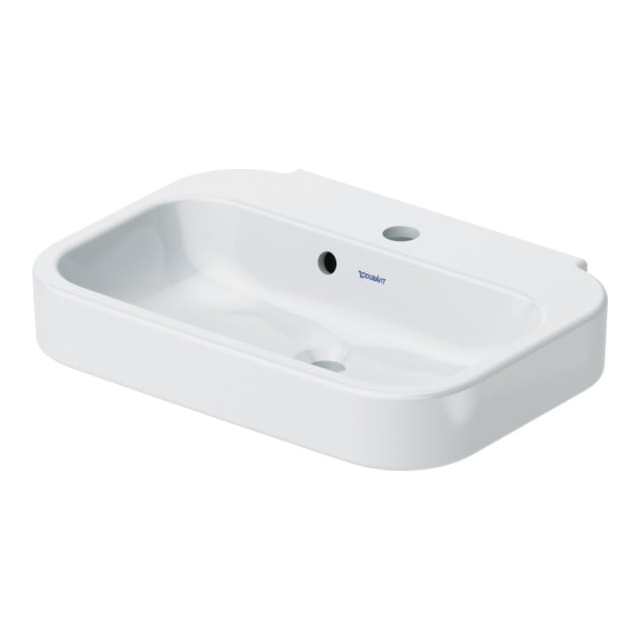 Duravit Handwaschbecken Happy D.2 50x36cm, m HL, ÜL, Hahnlochbank, weiß