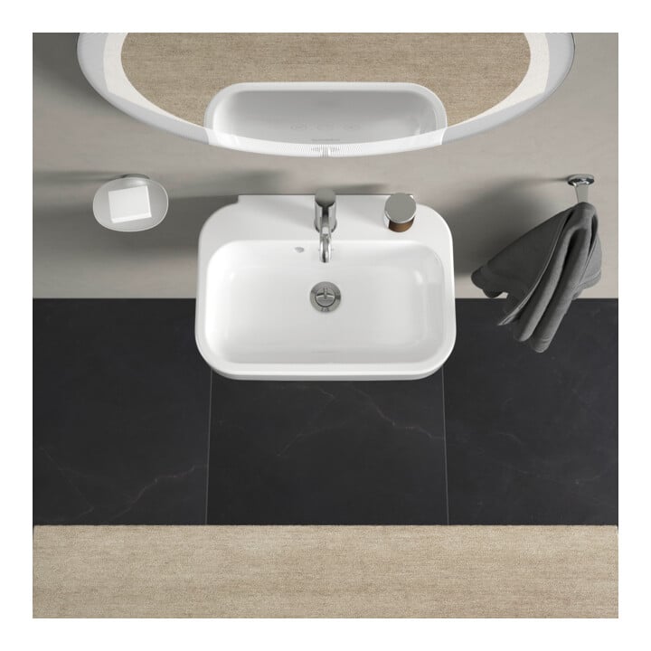 Duravit Handwaschbecken Happy D.2 50x36cm, m HL, ÜL, Hahnlochbank, weiß