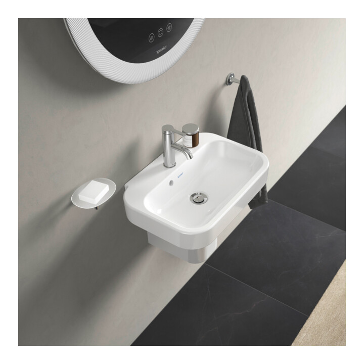 Duravit Handwaschbecken Happy D.2 50x36cm, m HL, ÜL, Hahnlochbank, weiß