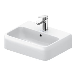 Duravit Handwaschbecken Qatego 45x35cm, m Hahnl., ÜL, Hahnloch, we hgl