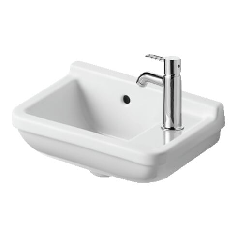 Duravit Handwaschbecken Starck 3 40x26cm, HL re, m ÜL, Hahnlochbank, weiß