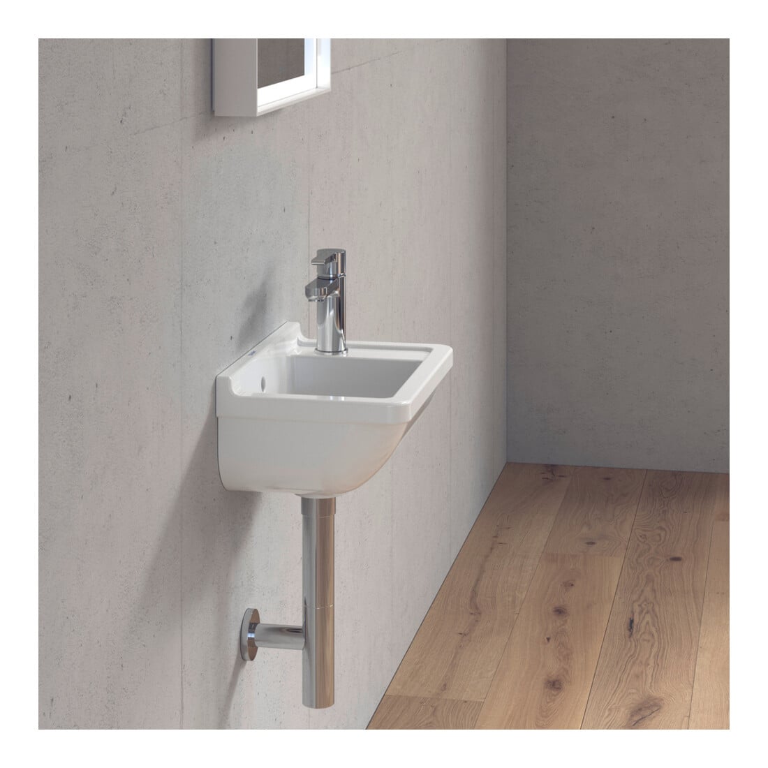 Duravit Handwaschbecken Starck 3 40x26cm, HL re, m ÜL, Hahnlochbank, weiß
