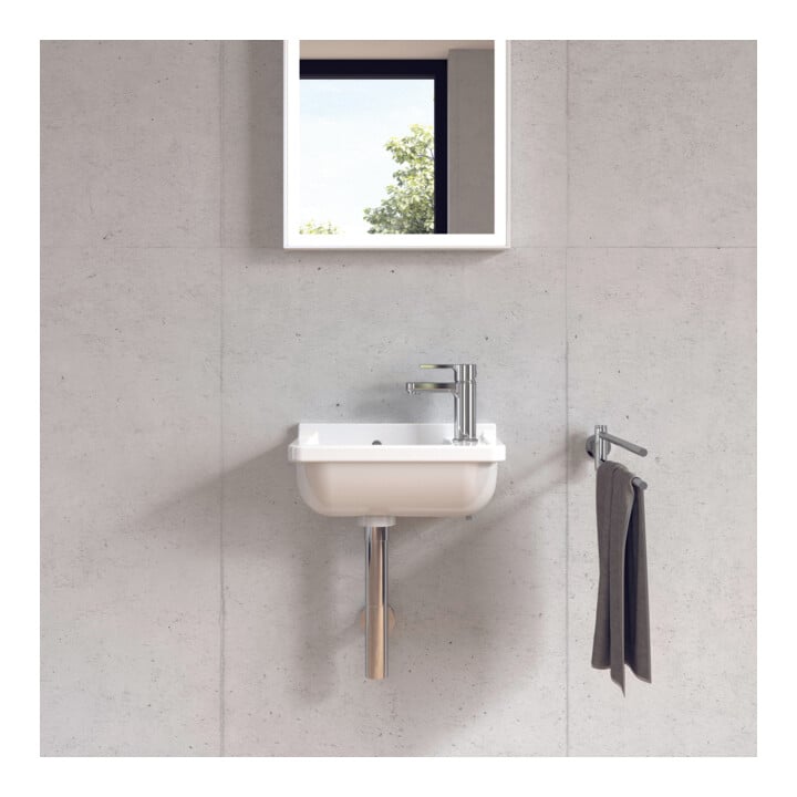 Duravit Handwaschbecken Starck 3 40x26cm, HL re, m ÜL, Hahnlochbank, weiß