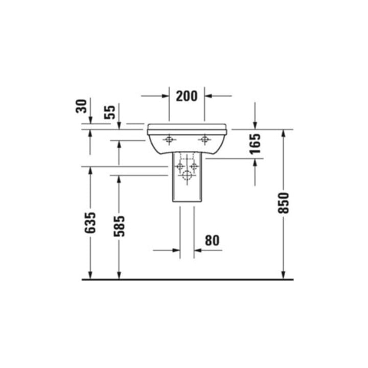 Duravit Handwaschbecken Starck 3 45x32cm, m HL, ÜL, Hahnlochbank, weiß