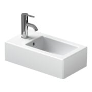 Duravit Handwaschbecken Vero 25x45cm, m HL, ÜL, Hahnlochbank, weiß