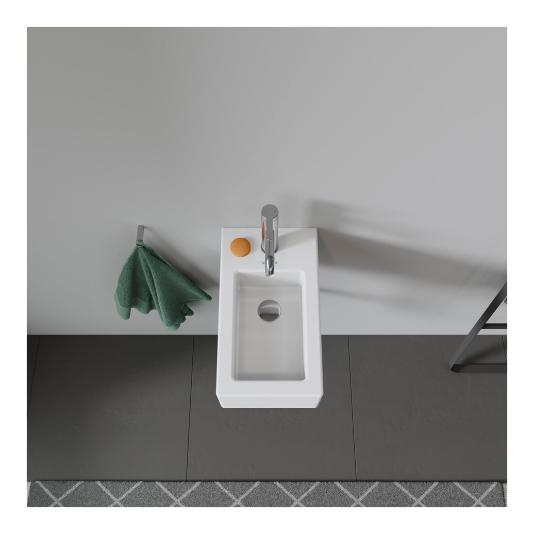 Duravit Handwaschbecken Vero 25x45cm, m HL, ÜL, Hahnlochbank, weiß