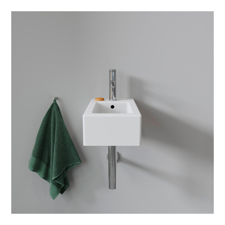 Duravit Handwaschbecken Vero 25x45cm, m HL, ÜL, Hahnlochbank, weiß