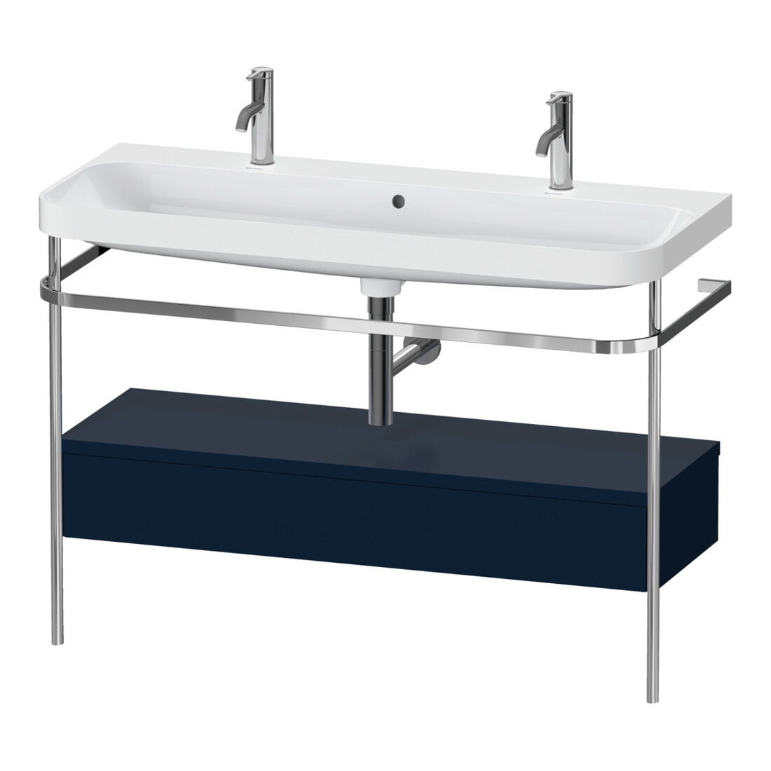 Duravit Happy D.2 Plus Meuble lavabo 117,5x49 cm, 1 mitigeur, cde, 1 tiroir, blanc mat
