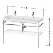 Duravit Happy D.2 Plus Meuble lavabo 117,5x49 cm, 1 trou, avec console, blanc mat-3