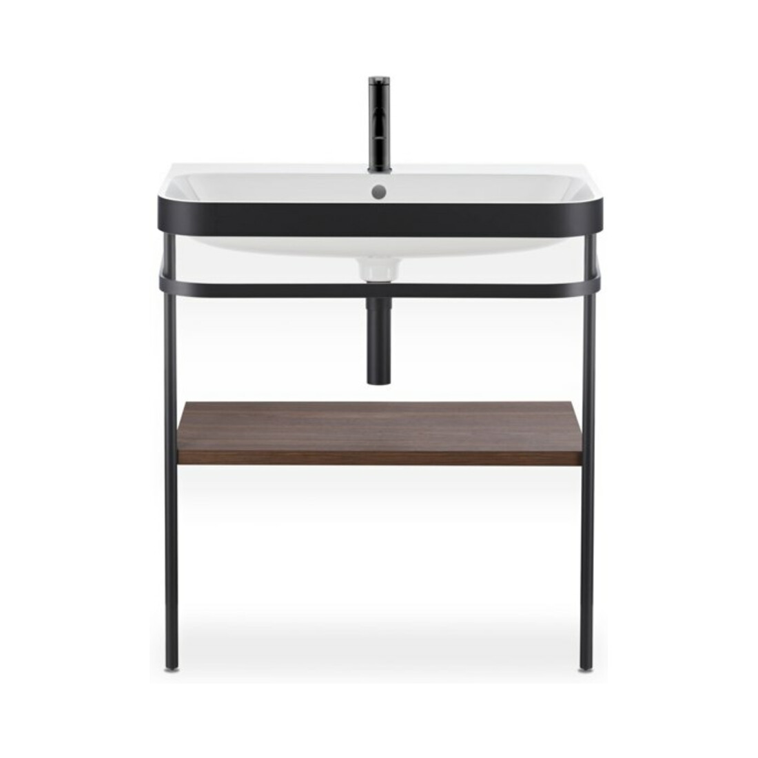 Duravit Happy D.2 Plus Meuble lavabo 77,5x49 cm, 2 trous, noyer, avec console
