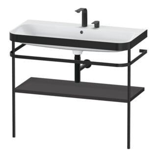 Duravit Happy D.2 Plus Meuble lavabo 97,5x49 cm, 2 trous, graphite mat, avec console