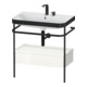 Duravit Happy D.2 Plus Meuble vasque 77,5x49 cm, 2 robinets, blanc, avec console, 1 tiroir-1