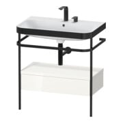 Duravit Happy D.2 Plus Meuble vasque 77,5x49 cm, 2 robinets, blanc, avec console, 1 tiroir