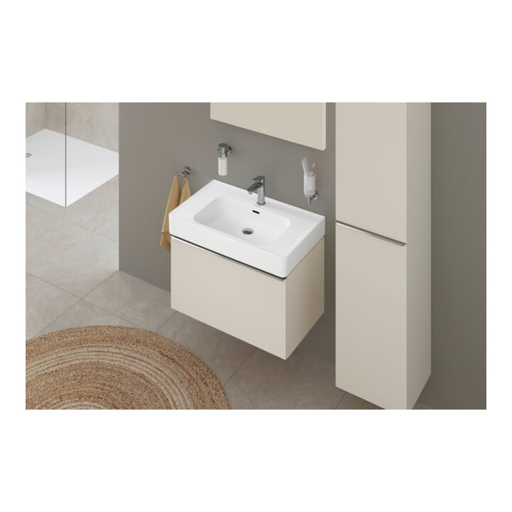 Duravit Hochschrank D-Neo 40x36cm, 1 Tür, 5 Bö, An li, chr/Taup ma