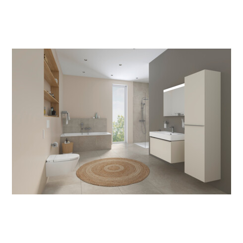 Duravit Hochschrank D-Neo 40x36cm, 1 Tür, 5 Bö, An li, chr/Taup ma