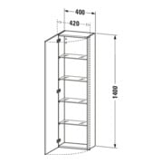 Duravit Hochschrank DuraStyle 40x24x140cm, Tür li, bas. matt/weiß matt-4