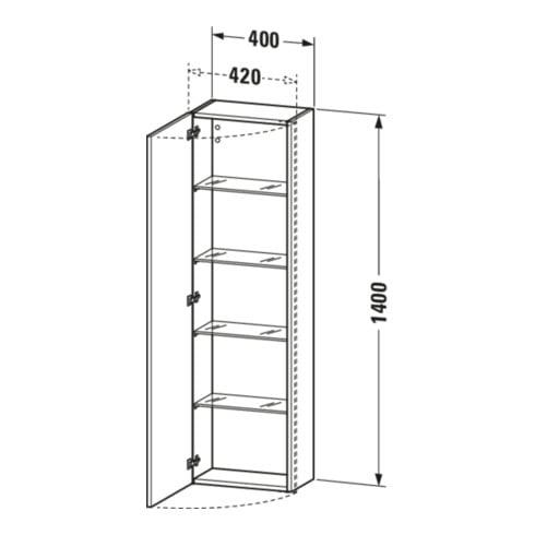Duravit Hochschrank DuraStyle 40x24x140cm, Tür li, we. m/bas matt