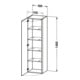 Duravit Hochschrank DuraStyle 40x36x140cm, Tür links, betongrau matt