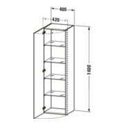 Duravit Hochschrank DuraStyle 40x36x140cm, Tür links, weiß Hochglanz-5