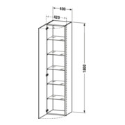 Duravit Hochschrank DuraStyle 40x36x180cm, Tür rechts, nussbaum dunkel-2