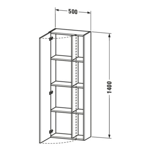 Duravit Hochschrank DuraStyle 50x24x140cm, Tür rechts, weiß Hochglanz