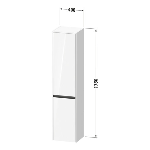 Duravit Hochschrank Ketho.2 40x36x176cm, 2 T, Anschl li, graph matt