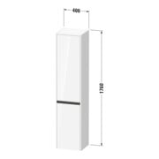 Duravit Hochschrank Ketho.2 40x36x176cm, 2 Tür., Anschl li, Ei natur-3