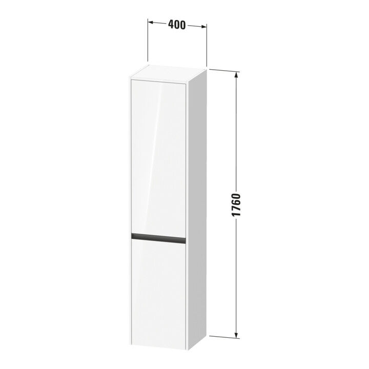 Duravit Hochschrank Ketho.2 40x36x176cm, 2 Tür., Anschl re, graph ma