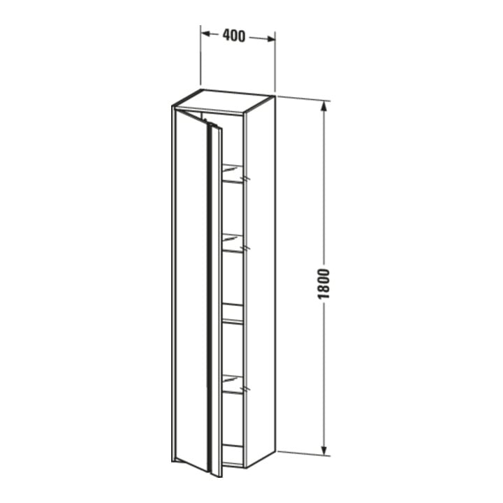 Duravit Hochschrank Ketho 40x36cm, Tür rechts, weiß hochglanz