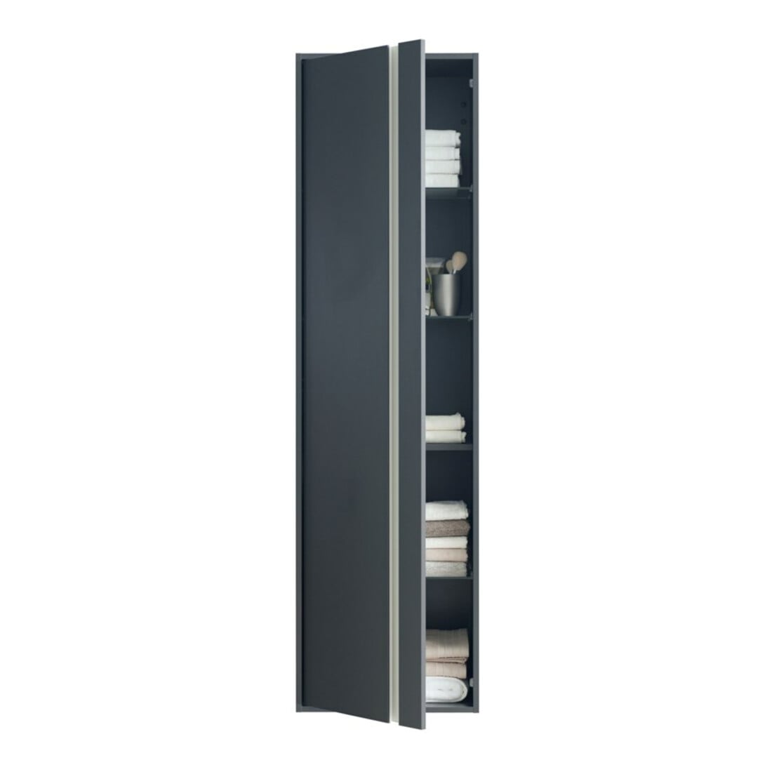 Duravit Hochschrank Ketho 50x36cm, Tür links, graphit matt
