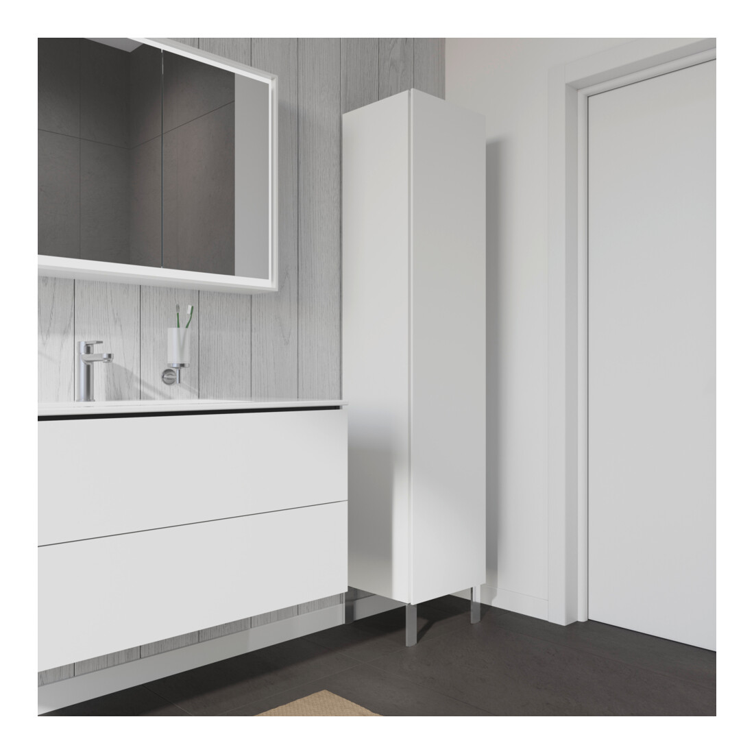 Duravit Hochschrank L-Cube 40x36,3x176cm, Tür links, weiß matt
