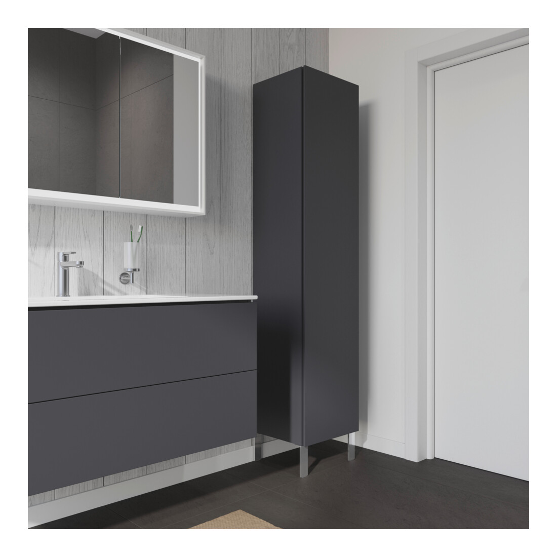 Duravit Hochschrank L-Cube 40x36,3x176cm, Tür rechts, graphit matt