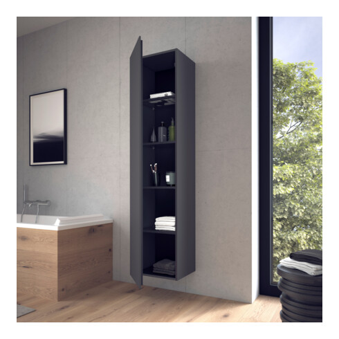 Duravit Hochschrank L-Cube 40x36,3x176cm, Tür rechts, graphit matt