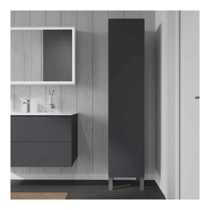 Duravit Hochschrank L-Cube 40x36,3x176cm, Tür rechts, graphit matt