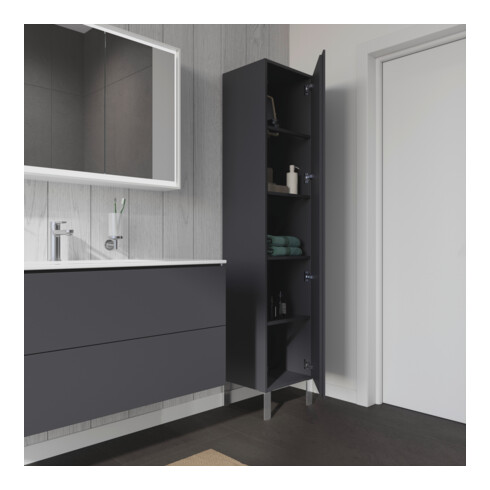 Duravit Hochschrank L-Cube 40x36,3x176cm, Tür rechts, graphit matt