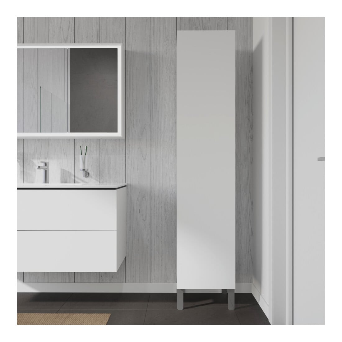 Duravit Hochschrank L-Cube 40x36,3x176cm, Tür rechts, weiß matt