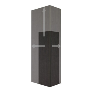 Duravit Hochschrank L-Cube 50x24,3x176cm, Tür links, Eiche schwarz