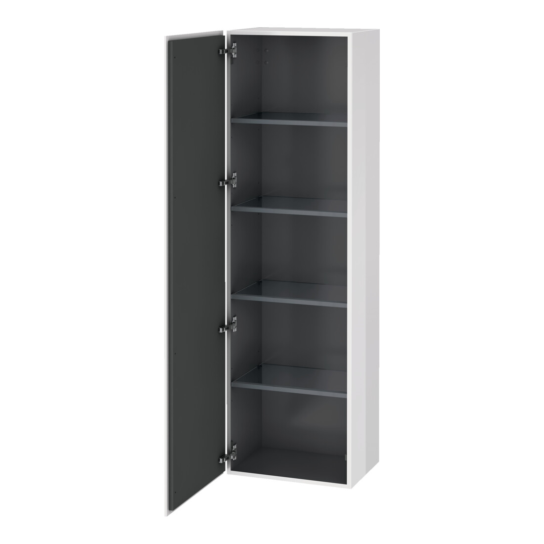 Duravit Hochschrank L-Cube 50x36,3x176cm, Tür li, schwarz Hochglanz