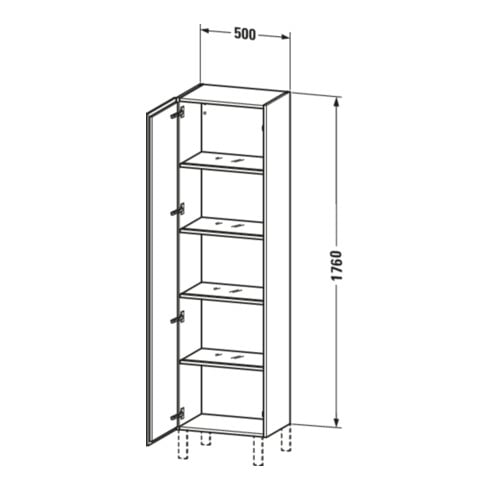 Duravit Hochschrank L-Cube 50x36,3x176cm, Tür links, Eiche natur